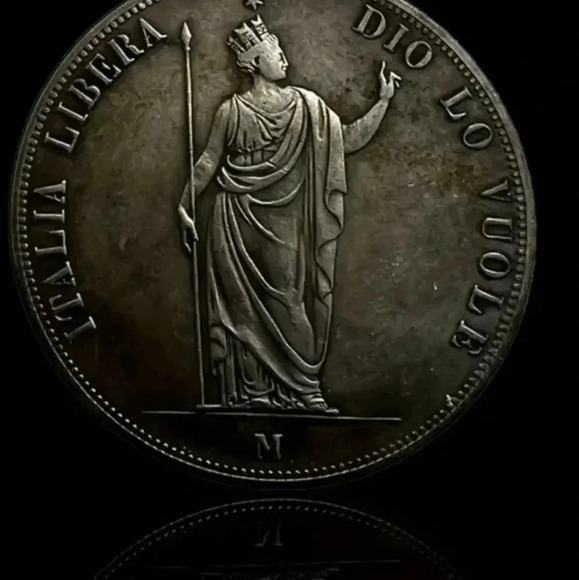 Italian Republic 1848 Antique Hobo Coin Italy State 5 Coin..NWT - Picture 4 of 6